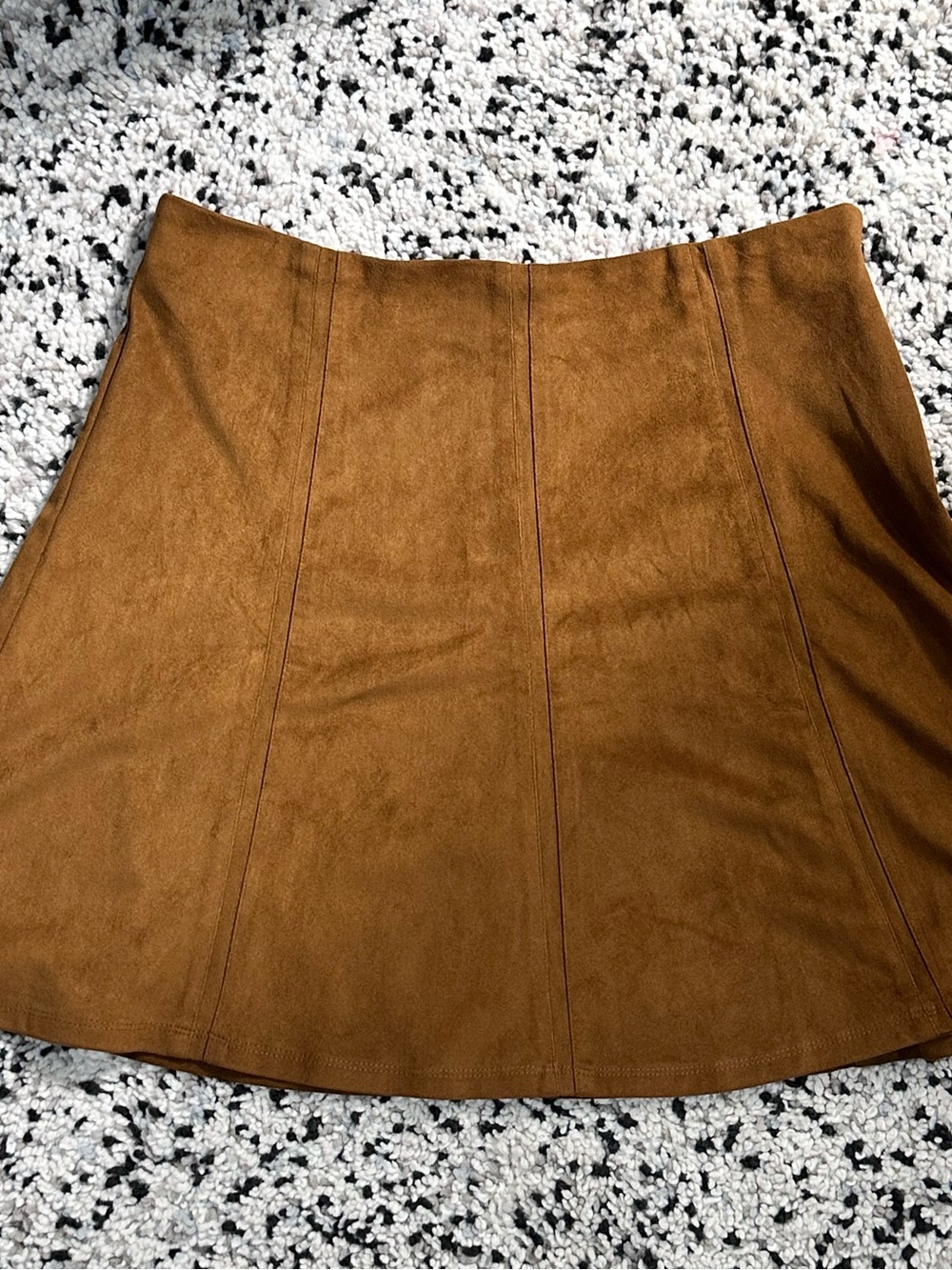 LOFT A-Line Mini Skirt in Camel Brown‎ Suede-Look
